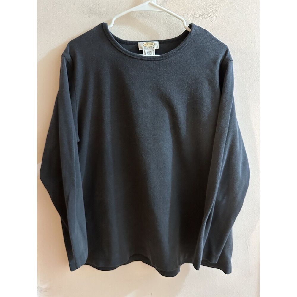 Vintage Talbots Sweater Womens 1x Black Basic‎ Essential Long Sleeve